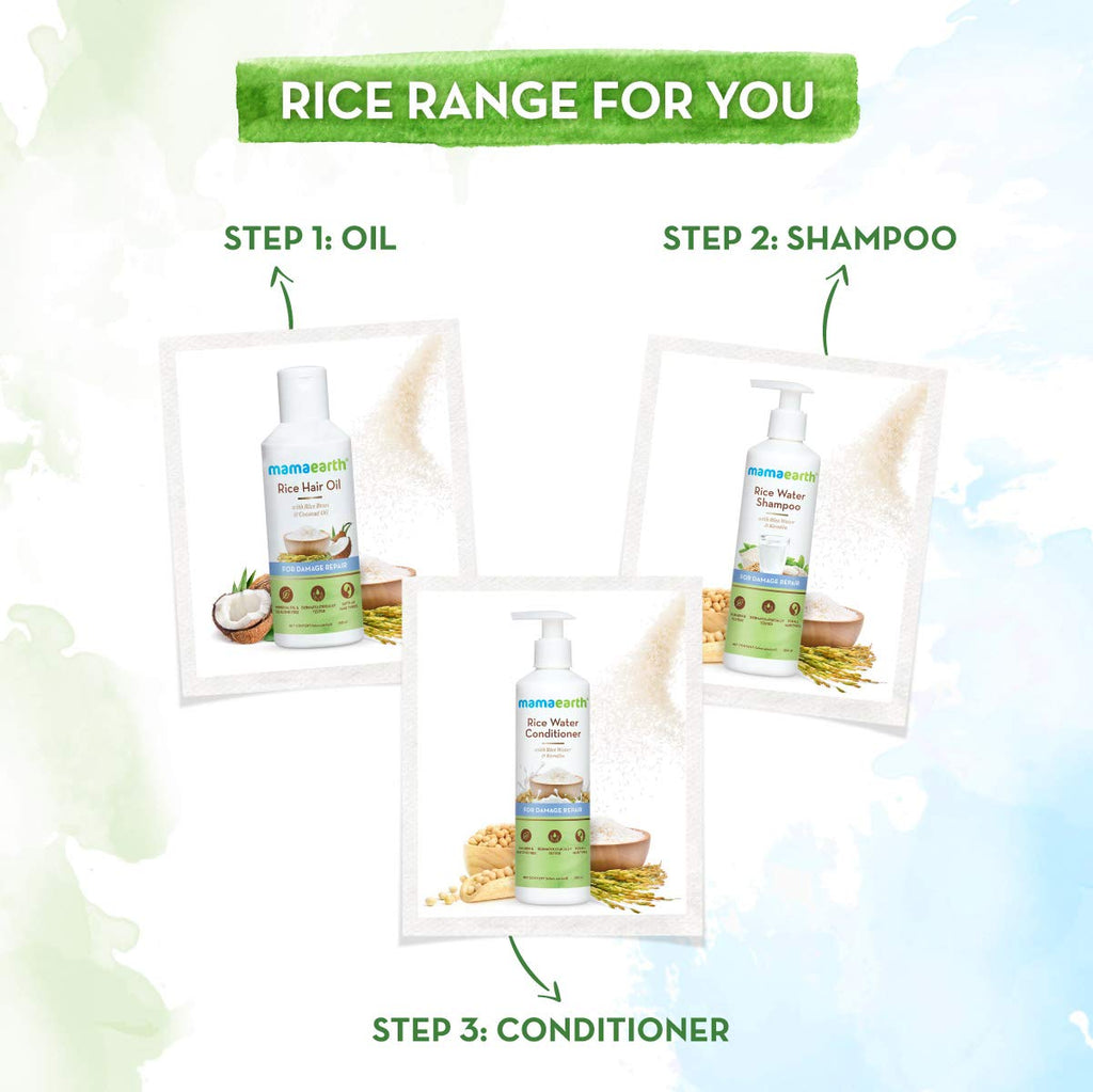Mamaearth Rice Water Conditioner with Rice Water and Keratin for Damaged, Dry and Frizzy Hair - 250 ml | Reduces Split Ends | Prevents Hair Breakage