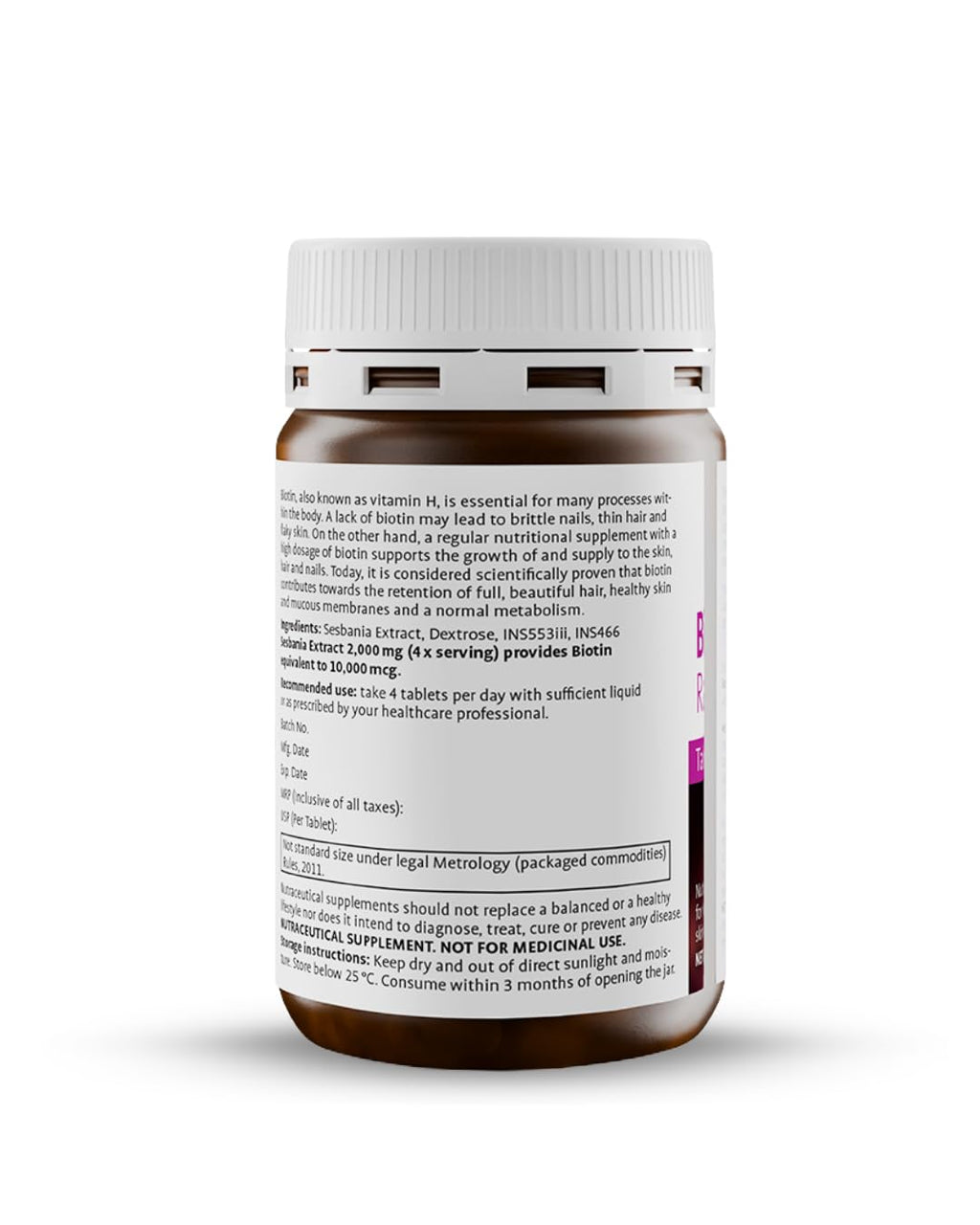 KrÃ¤uterhaus Sanct Bernhard Biotin Radiant Revive | Biotin 10,000mcg for Hair Growth & Hair Fall Control | Hair Supplement for Women & Men | Strong Nails, Healthy Skin | Easy to Swallow | 100 Tablets