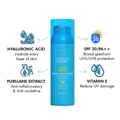 Conscious Chemist Clear Shield Invisible Daily Sunscreen - 50 ml