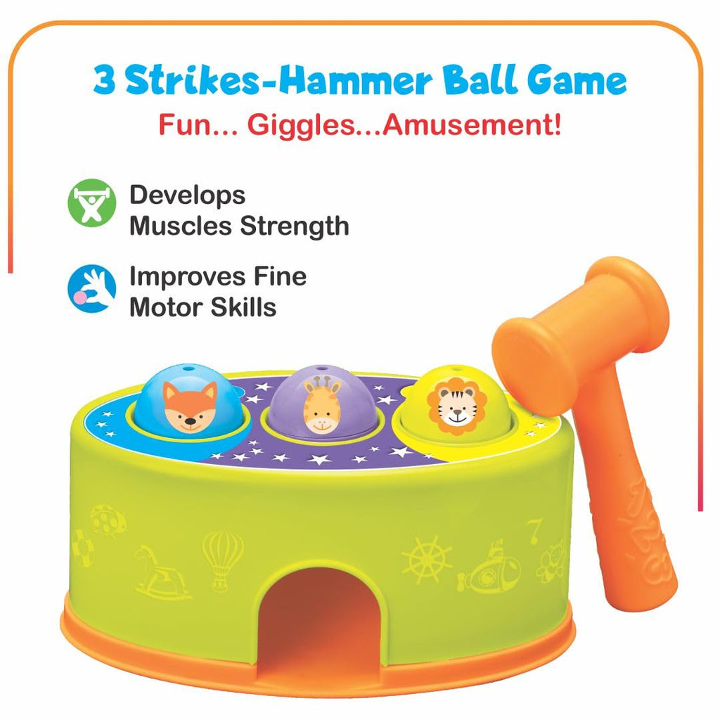 Toymate Toddler’s Delight 2-in-1 Gift Set Spiral Ball Ramp Tower & Pound-a-Ball Hammer Toy
