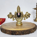 Gold Art India Lord Venkateswara Balaji Idol Gold-Plated Antique Matte Finish Murti 3.5 x 4.2 inch