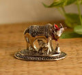 Ecraftindia Handcrafted Cow and Calf Figurine | Silver