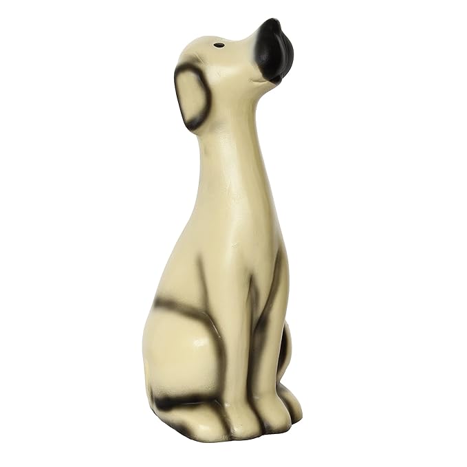 Ecraftindia Sitting White Dog Handcrafted Polyresin Decorative Showpiece