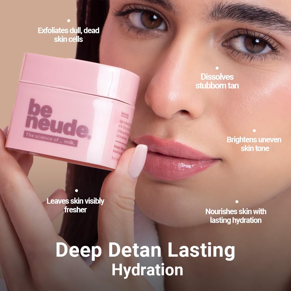 Be Neude Instant Detanning + Hydrating + Brightening Face Mask - Dry Skin Friendly 50ml - un_mask