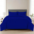 Trance Home Linen Zippered 100% Cotton 200TC Satin Stripe King Size Duvet Cover Quilt Cover Blanket Cover Razai Comforter Cover with 2 Pillow Covers Colour Ink Blue
