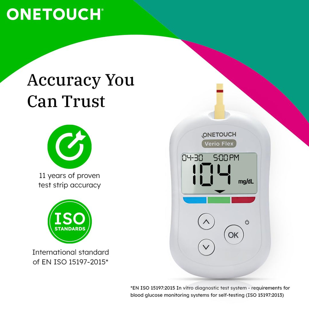 OneTouch Verio Test Strips | Pack of 50 Strips | Blood Sugar Test Machine Testing Strips | Global Iconic Brand | For use with OneTouch Verio Flex Glucometer
