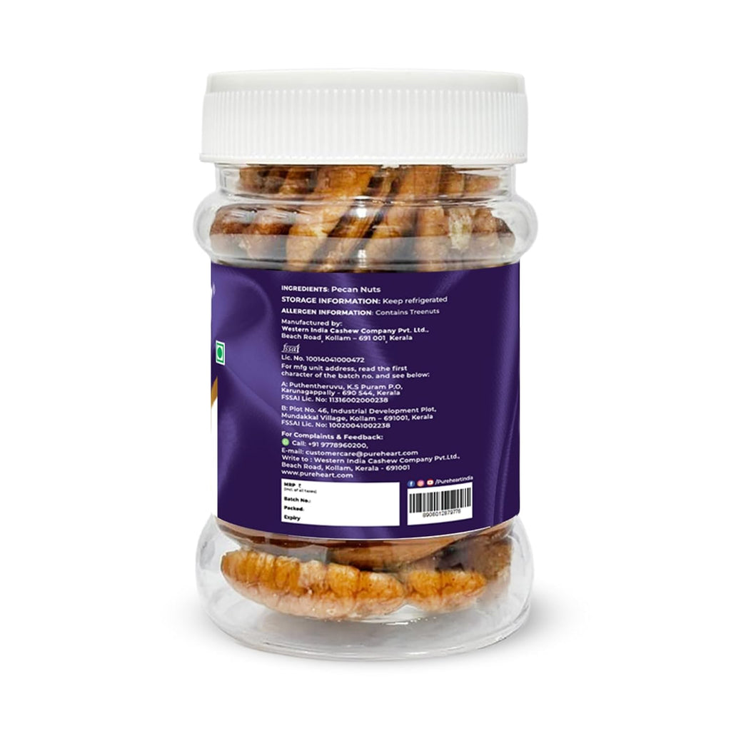 Pureheart Premium Pecan Nuts| Premium Natural Pecans | Healthy Dry Fruits Snack | Rich in Protein, Fibre & Antioxidants | Ideal for Snacking & Baking