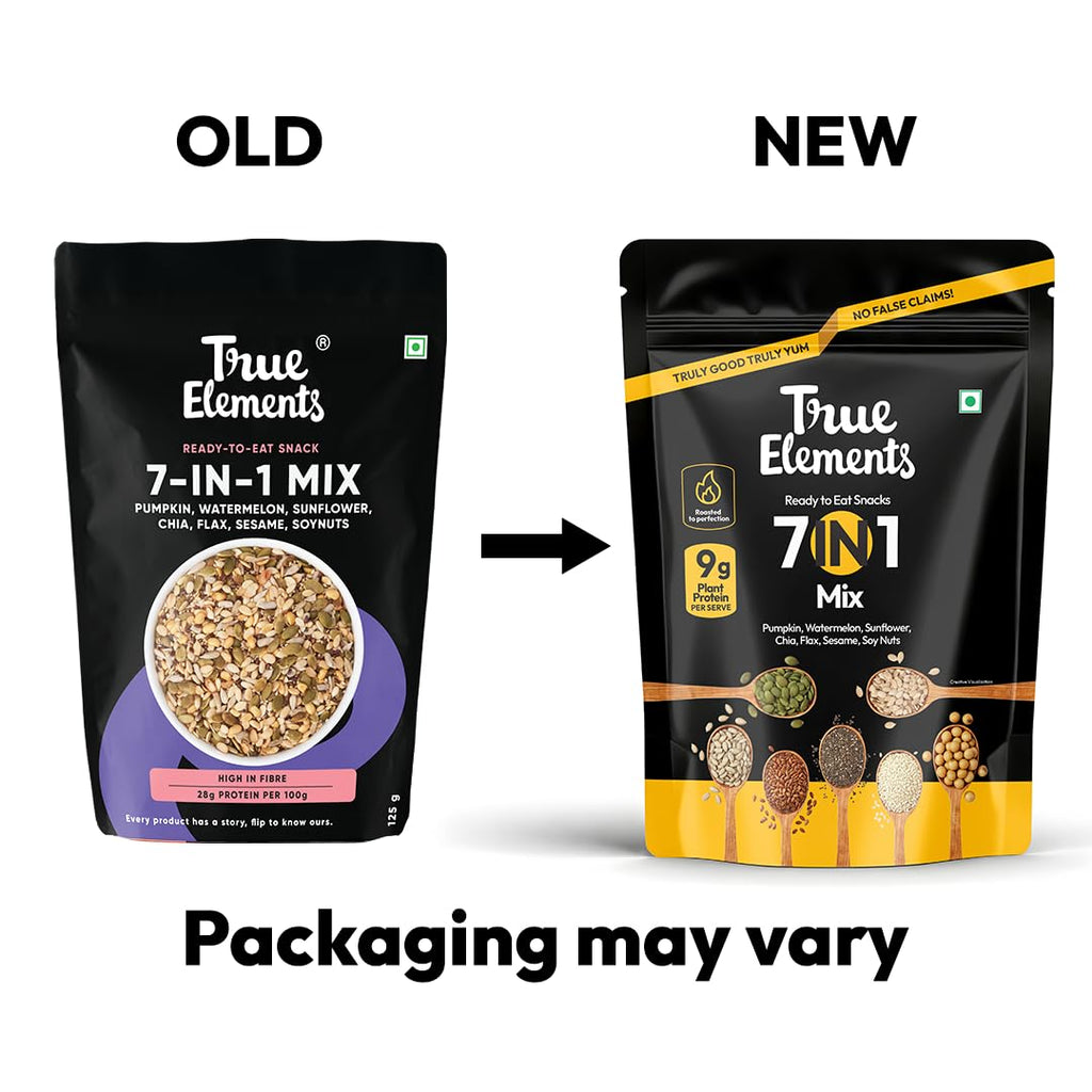 True Elements 7 in 1 Seeds Mix 250g - Complete Seed Blend | 24g Protein & 16g Fibre | High Fibre Super Seeds | Perfect for Oats, Smoothies & Healthy Snacking