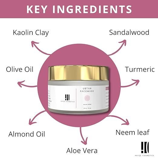 Hayze Cosmetics Ubtan Face Mask With Turmeric - 50 gms
