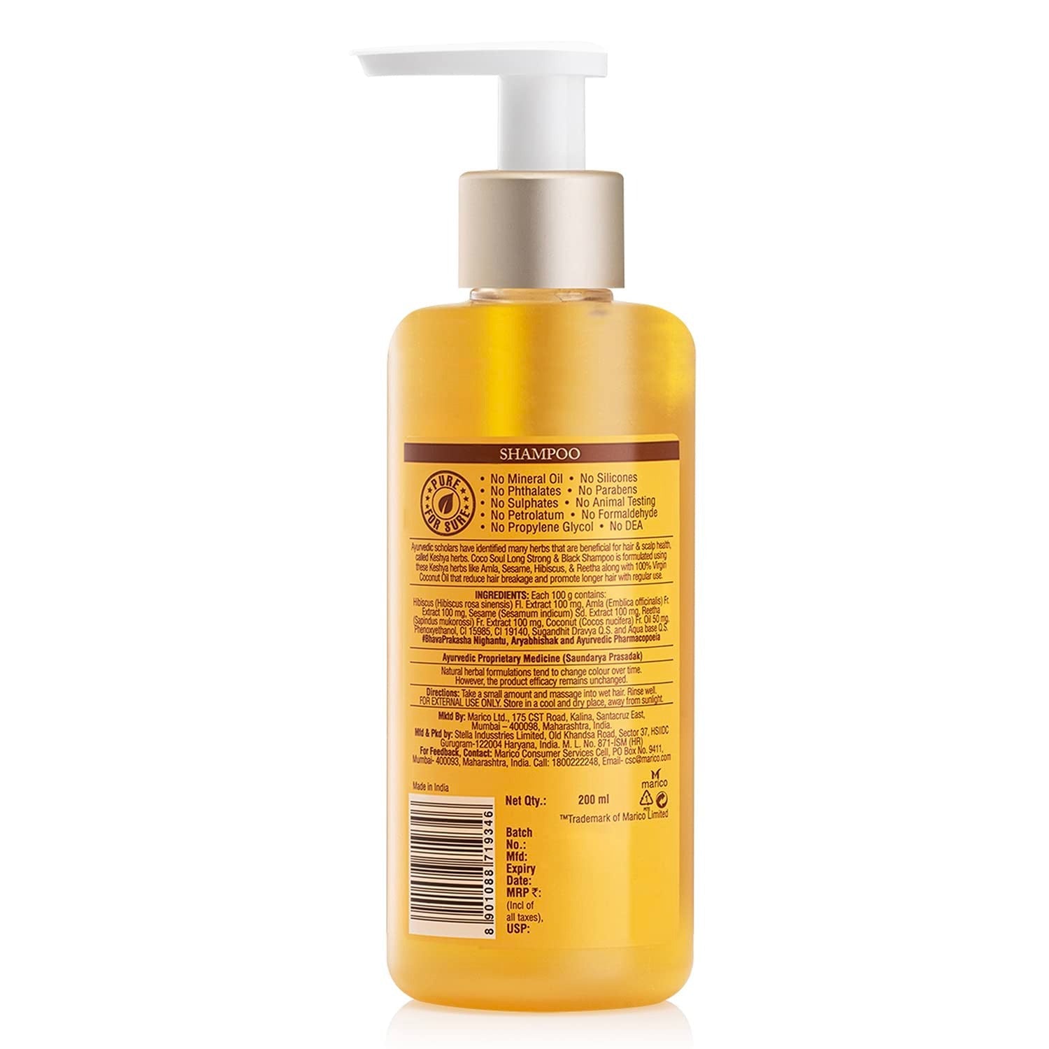 Coco Soul Shampoo for Long Strong & Black Hair with Ayurvedic Medicine - 200 ml