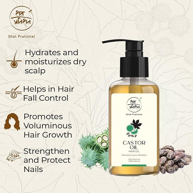 Shat Pratishat Shatpratishat -Pure Castor Oil Cold-Pressed - 200 ml