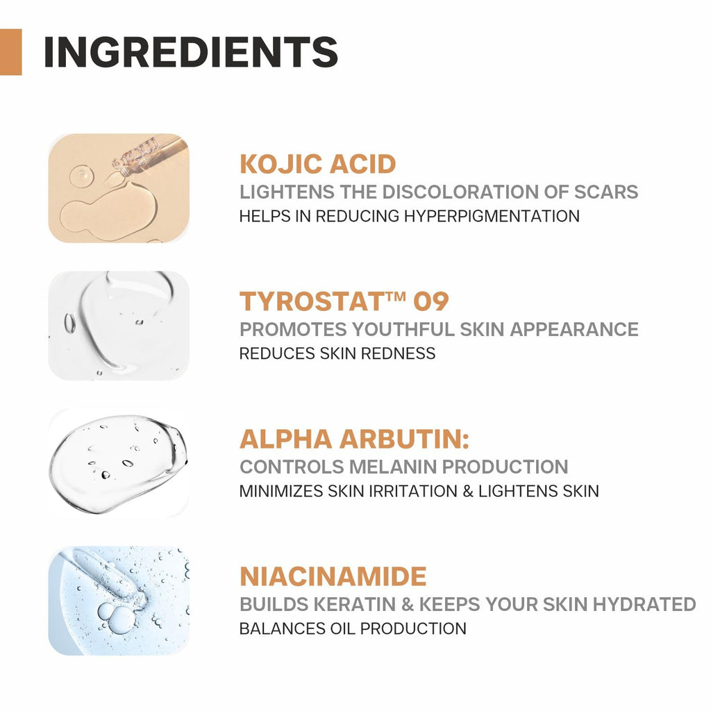 DERMATOUCH Kojic Acid 2% Cream | Non-greasy | For Pigmentation, Blemishes and Dark Spots reduction - 30G