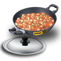 Hawkins Futura Nonstick Kadhai 2.5 L, 25 cm, 3.25 mm with SS lid (Black)