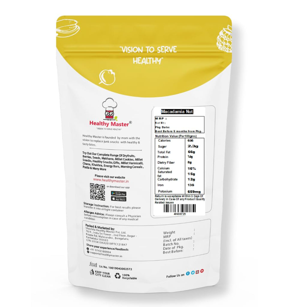 Healthy Master Exotic Macadamia Nuts-Macadamia Nuts - 1000 gms