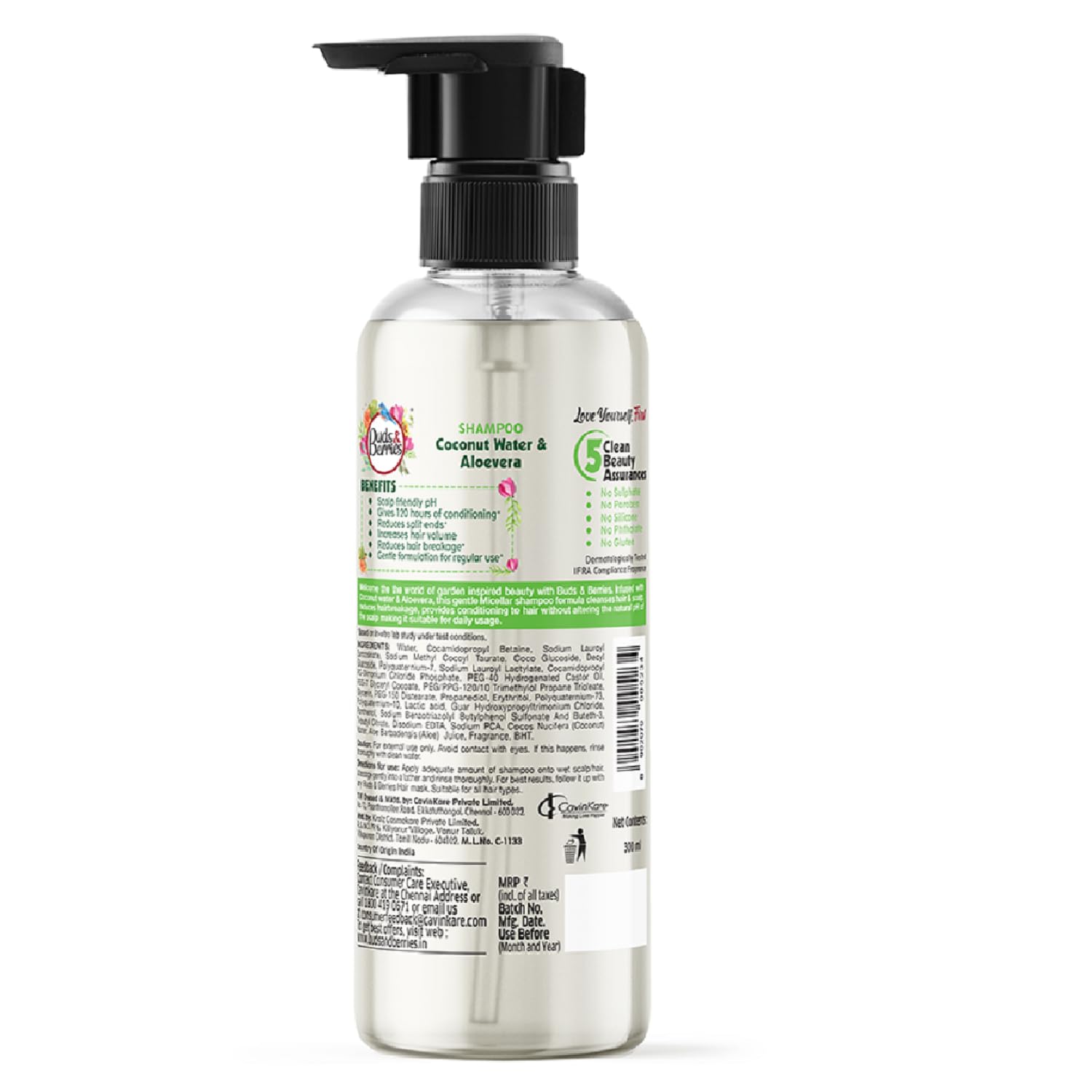 Buds & Berries Shampoo Coconut Water and Aloe Vera - 300 ml