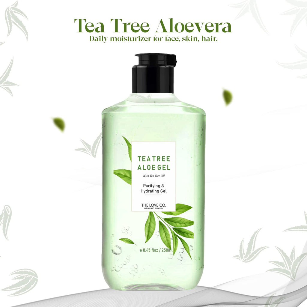 The Love Co. Pure Aloe Vera Gel + Tea Tree Gel 250mlx2 | Pack of 2
