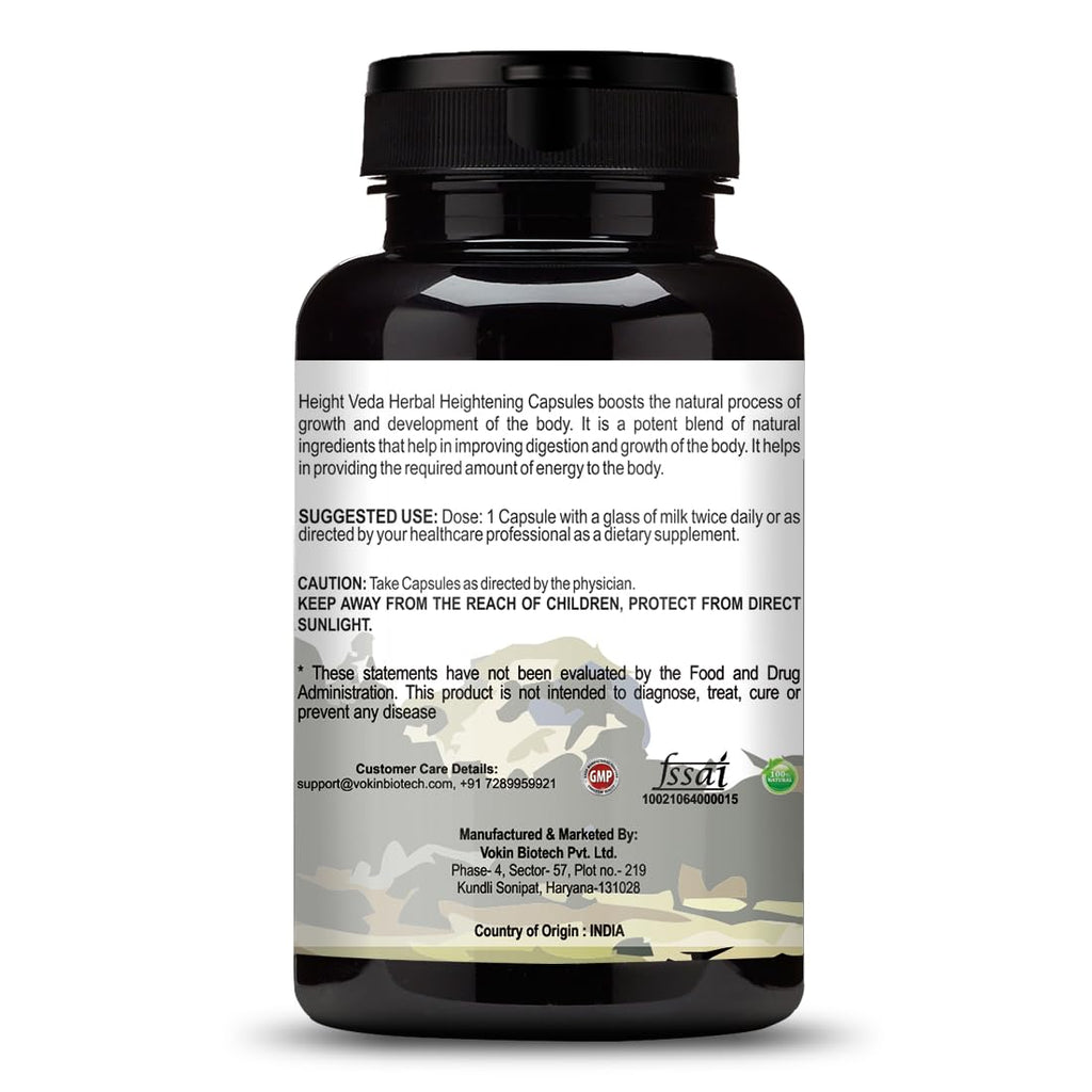 Vokin Biotech Original Height Veda Supreme Formula 60 Capsules (Pack of 1)
