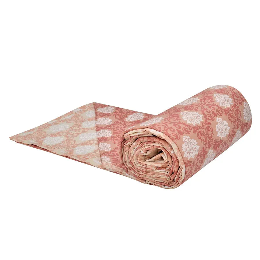 Trance Home Linen Pure Cotton Reversible Dohar Toddler Size Cotton Ac Quilt for Babies Colour Royal Peach Cream