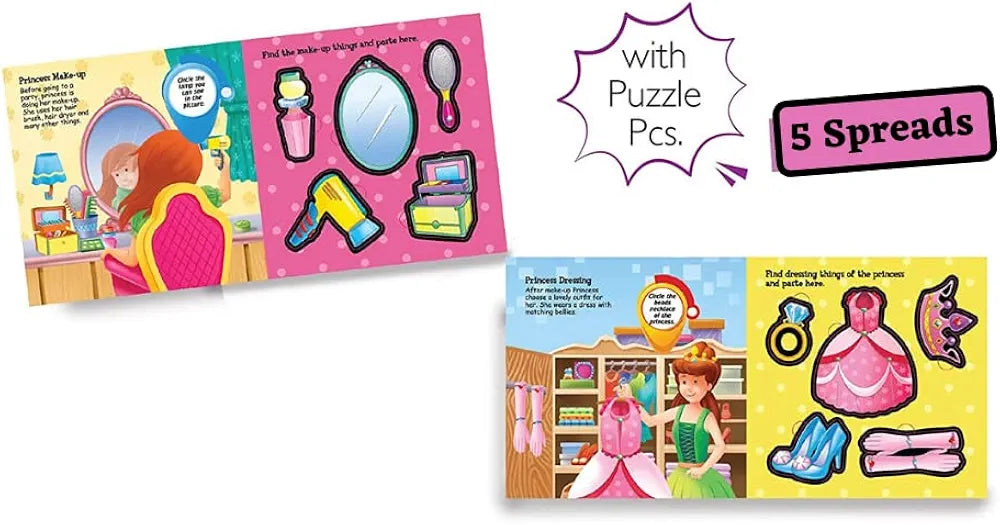 Hello Friend Princess MakeUp Kit Set With Interactive Fun Puzzles Of 5 Colourful Spreads, 4+ yrs