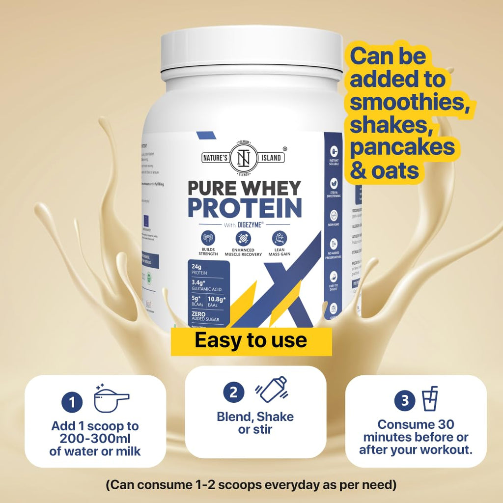 Nature's Island Pure Whey Protein Powder - 1 Kg
