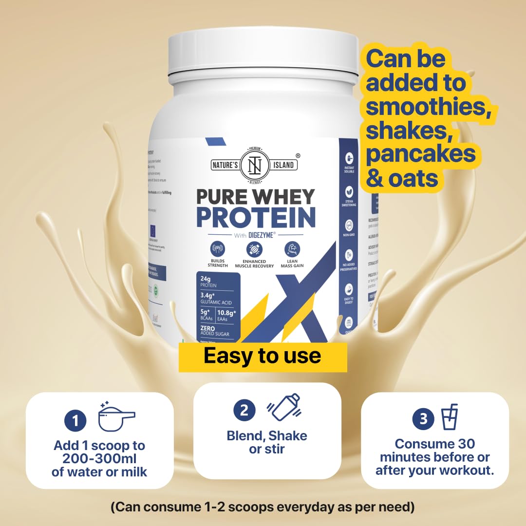 Nature's Island Pure Whey Protein Powder - 1 Kg