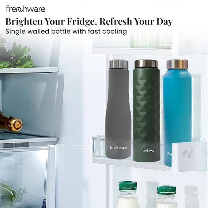 Frenchware Water Bottle 1 Litre, Stainless Steel, Premium SS 304 | Aqua Blue | Easy-to-Clean