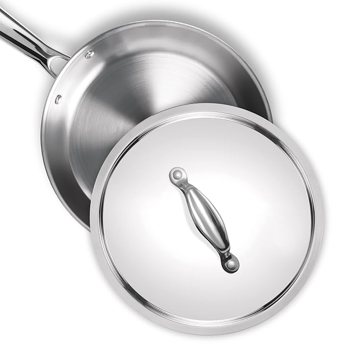 Milton Pro Cook 20 Cm Frying Pan Triply Stainless Steel With Lid, 1.2 Litre - 1106 gms
