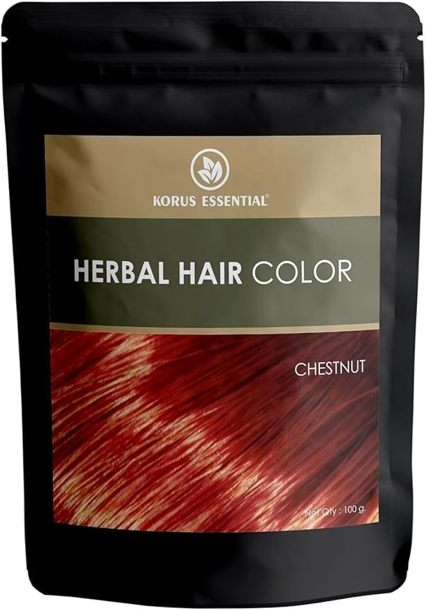 Korus Essential Natural Herbal Hair Color For Women & Men - Chestnut - 100 gms