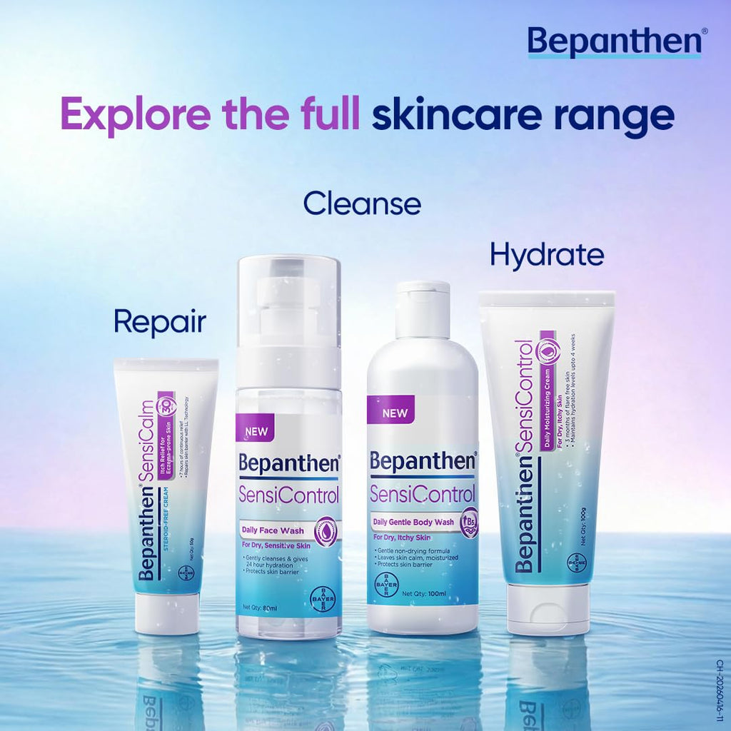 Bepanthen SensiControl Daily Moisturizing Cream (100g), Worldâ€™s No.1 Skincare Brand For Dry & Sensitive Skin, Moisturizer for Dry Skin & Hydration in Summer, Clinically Proven Barrier Repair, Dermatologically Approved
