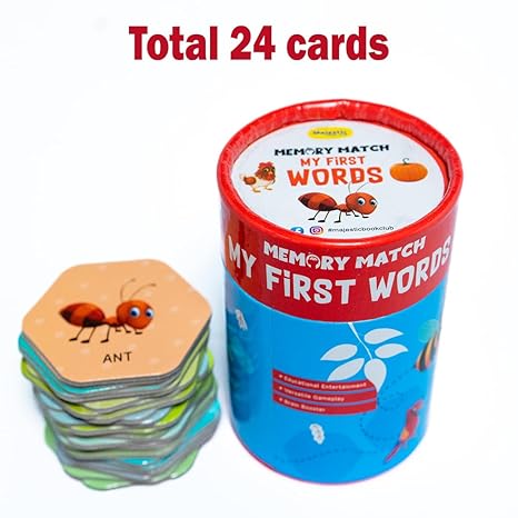 The Book Tree Memory Match Game My First Words 24 Durable Cards 12 Word Themed Pairs Brain Boosting