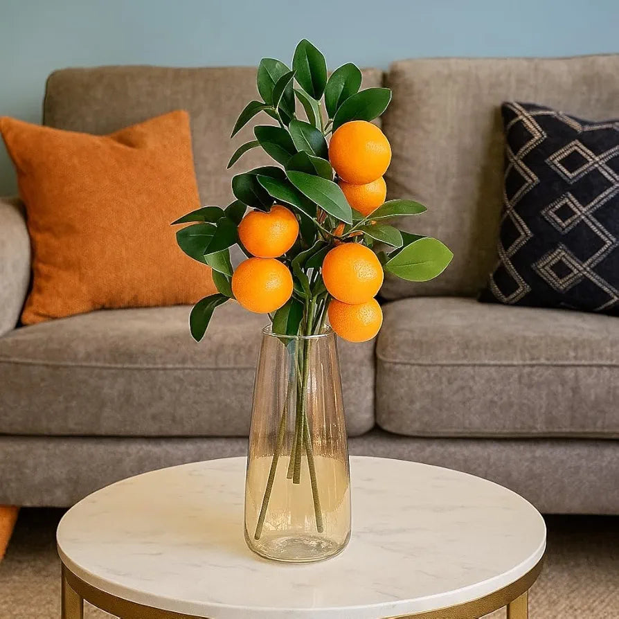 3 Pcs Artificial Orange Stick Orange Branches Lifelike Tree Plants