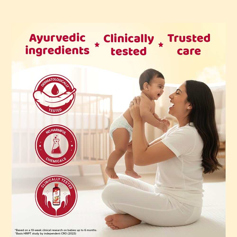 Dabur Lal Tail : Ayurvedic Baby Massage Oil 500Ml|Clinically Tested 2X Faster Physical Growth For Stronger Bones And Muscles