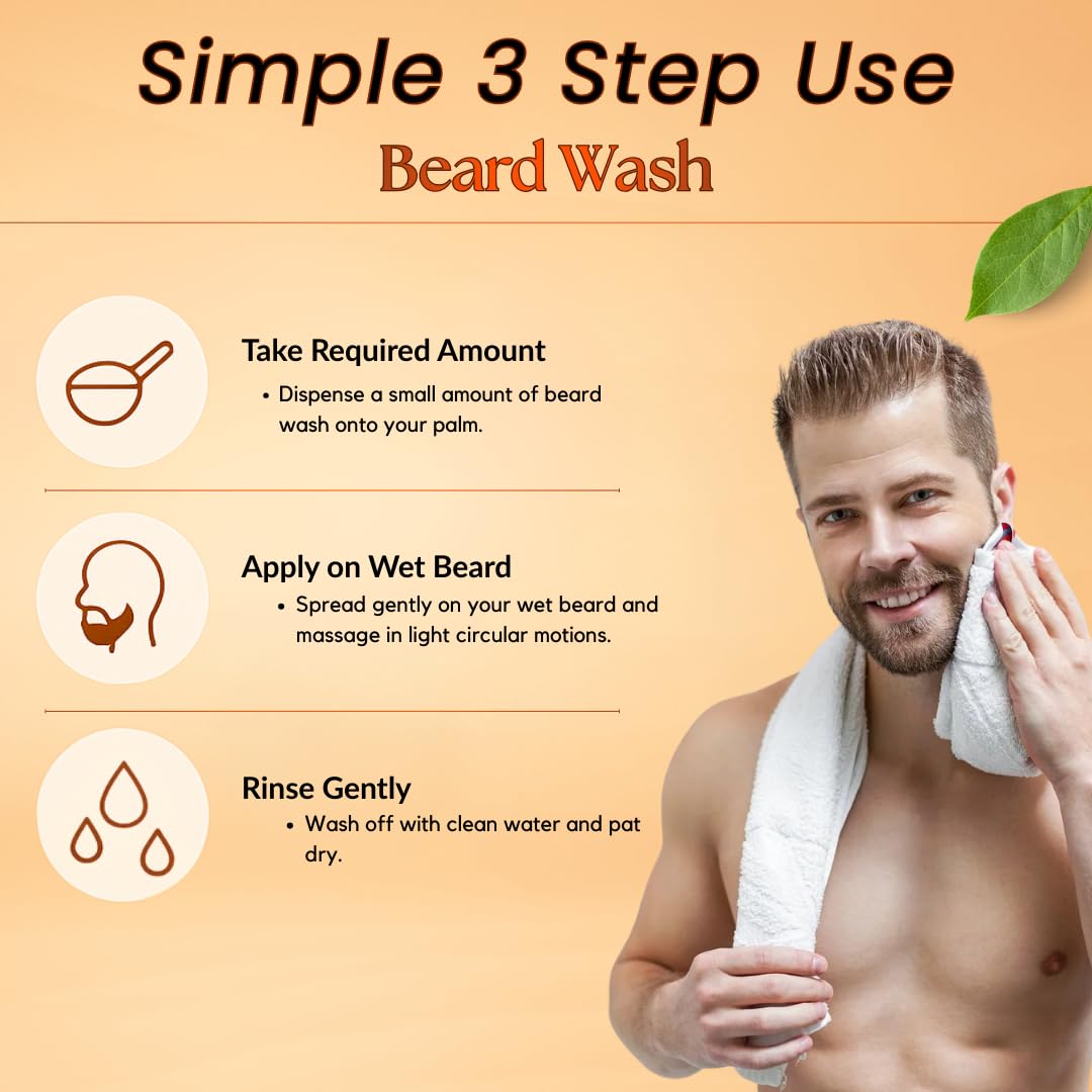 Smartdrops Beard Wash for Men Daily Cleanser Gentle Care Wash for Grooming Routine, Hydrating Beard and Skin Cleaner, beard growth and thicker looking - 60 ml (Pack 1)