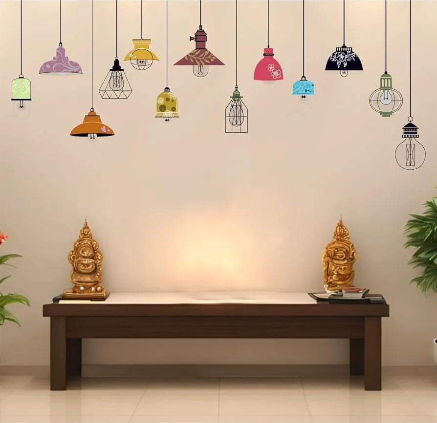 Decal O Decal Vinyl Hanging Lamps Wall Reusable Self-Adhesive Sticker