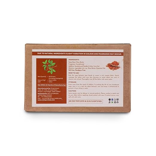 Rati Ayurveda Handmade Sandalwood Soap - 125 gms