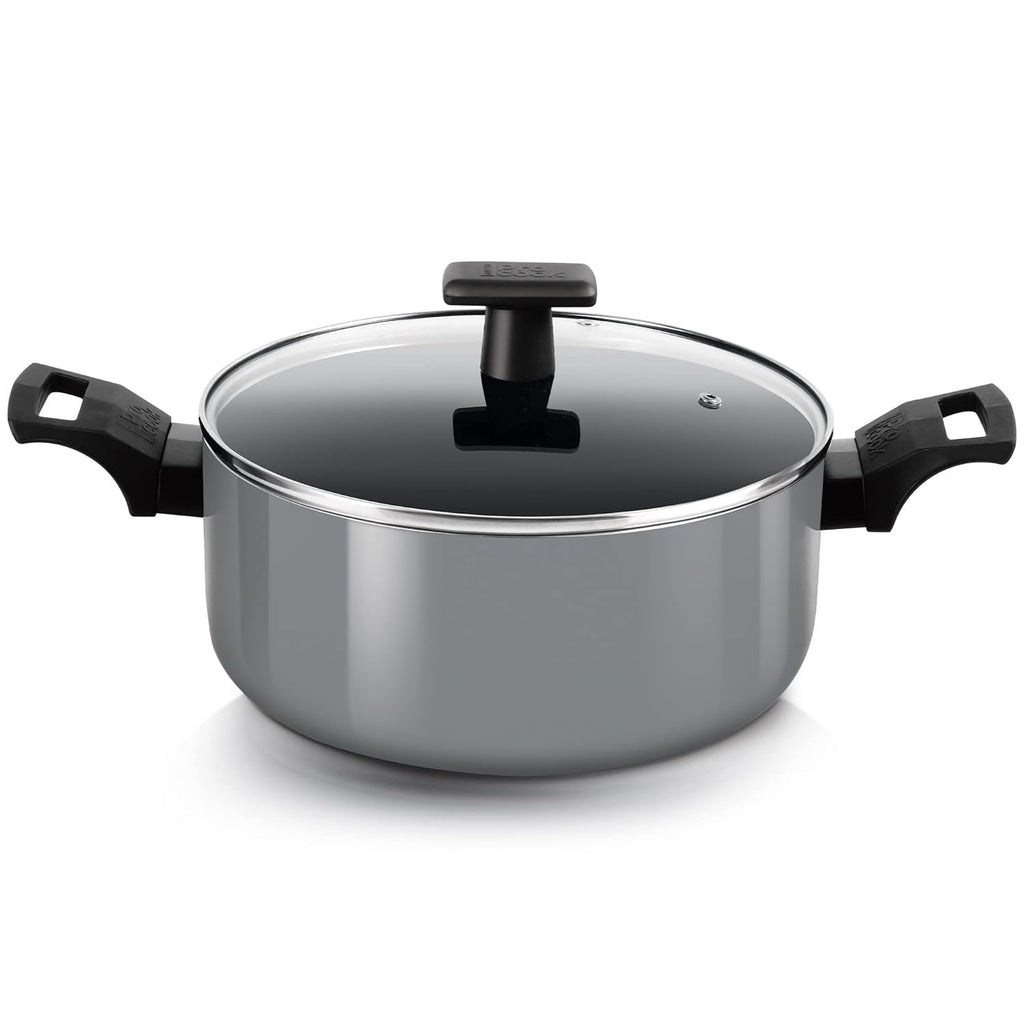 Milton ProCook BlackPearl Non-Stick Aluminium Biryani Pot with Glass Lid Induction