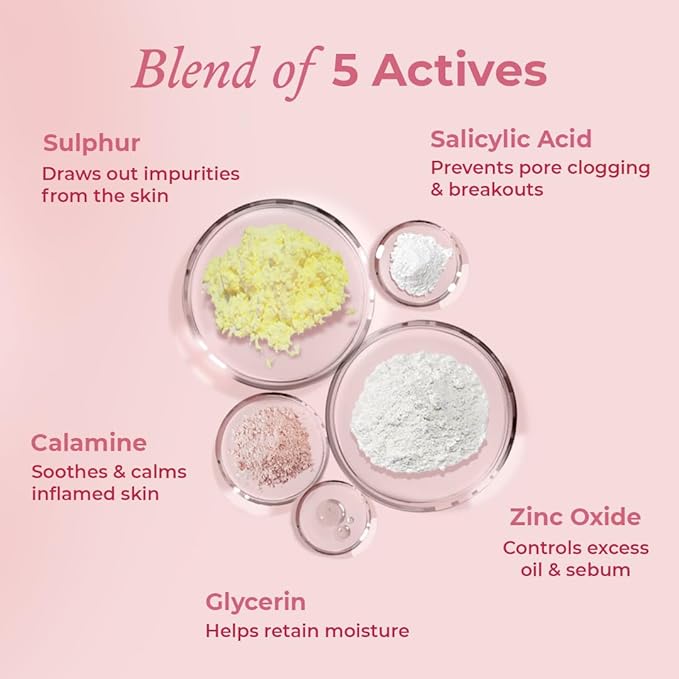 The Pink Foundry Acne Spot Corrector With Salicylic Acid & Sulfur for Active Acne, Blackheads & Whiteheads - 15 Ml