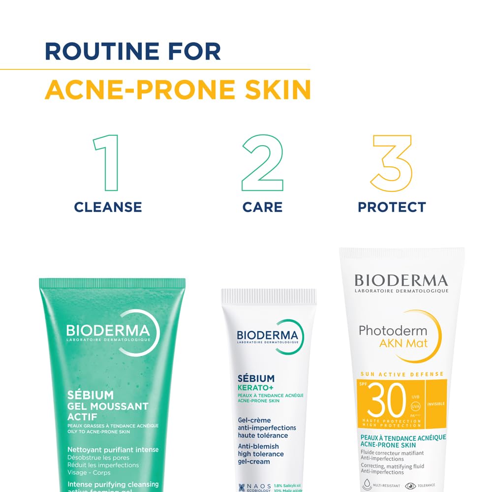 Bioderma Photoderm AKN Mat SPF 30 Mattifying Anti-Blemish Sunscreen Combination Acne-Prone Skin. 40ml