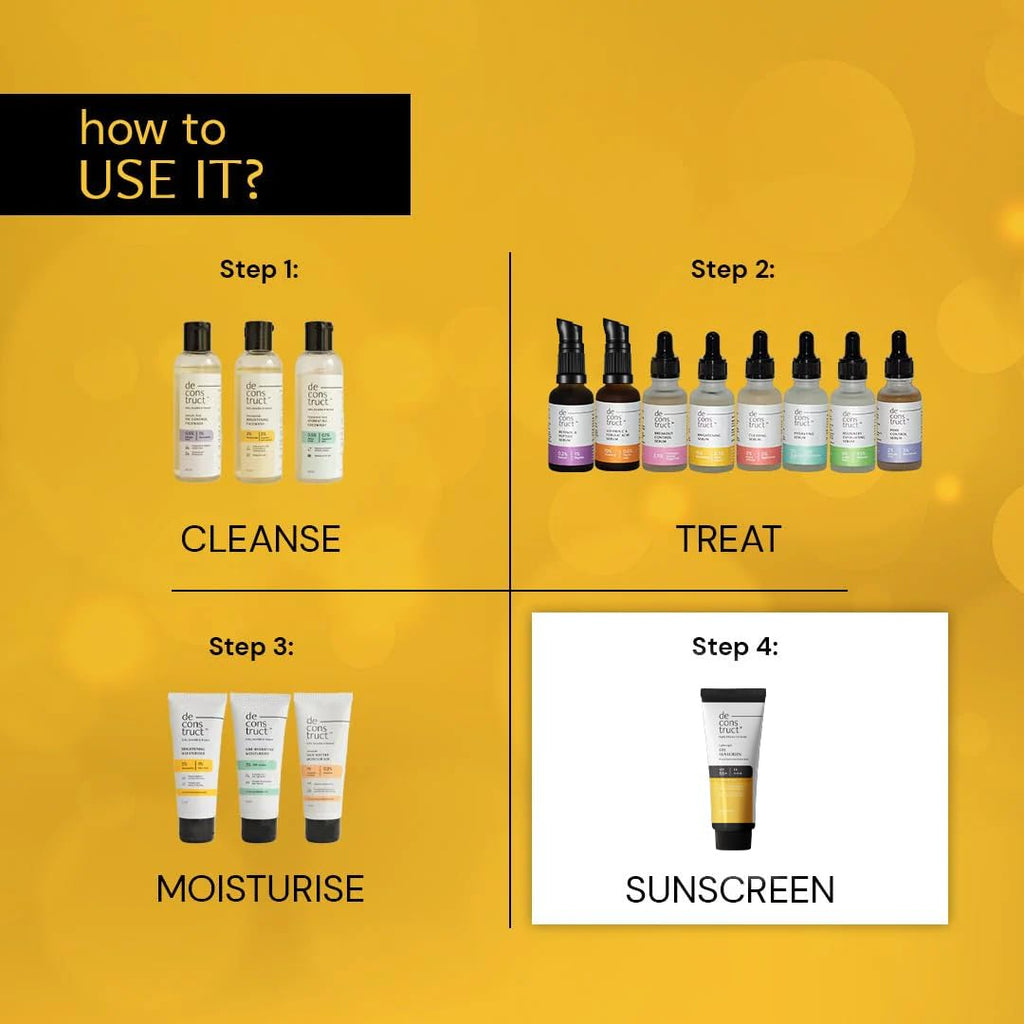 Deconstruct Face Gel Sunscreen In - Vivo Tested SPF 50 + and PA+++ | For oily, combination & normal skin | Matte, Lightweight & Airy, Non-greasy | For Men & Women - 80g