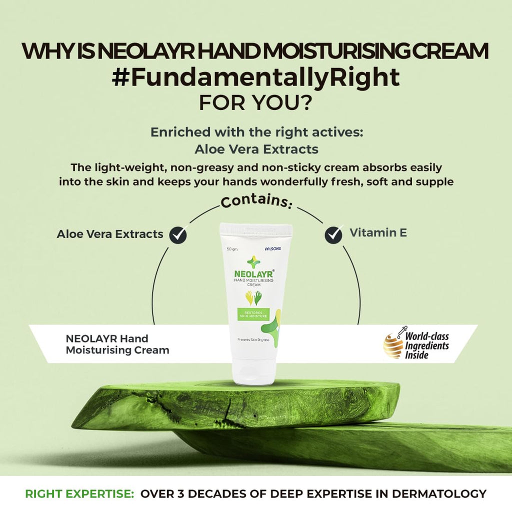 Hand Moisturising Cream - Deep hydration formula for dry & rough hands - With Aloe Vera & Vitamin E - Softening & Rejuvinating - Non sticky & light weight - All Skin Type - Men & Women,50 gm