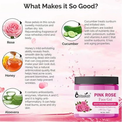 Chitaaksh Pink Rose Face Gel - 100 gms