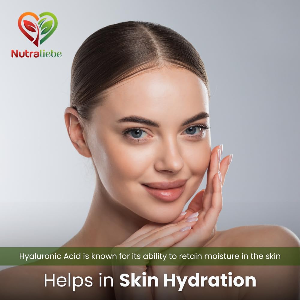 Nutraliebe Hyaluronic Acid 300mg - Premium Joint & Skin Support, Non-GMO, 90 Capsules