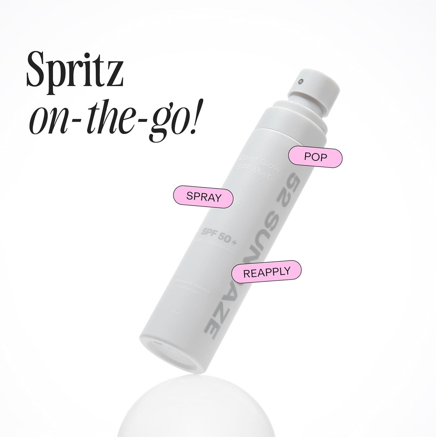 52 Sundaze Rice Water Sunscreen Mist SPF 50 PA++++ | Broad Spectrum UVA/UVB Protection | Alcohol-Free | Invisible, No White Cast | Lightweight, Reapply Over Makeup | For Oily, Combination, Acne-Prone & Sensitive Skin | 100 ml