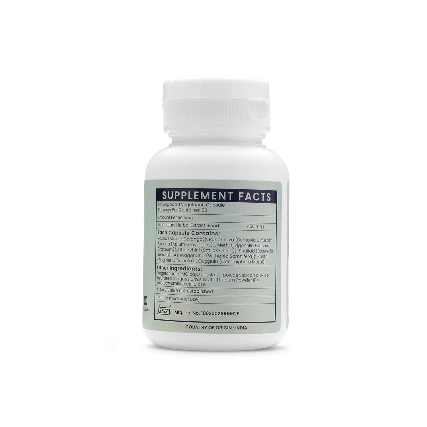 Ayurleaf Herbals- Arthitex Extract Blended Capsules 450 Mg 60 Veggie Capsules for Men and Women