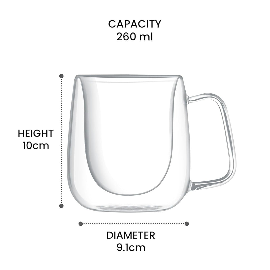 Milton Double Wall Tea Coffee Glass Mug