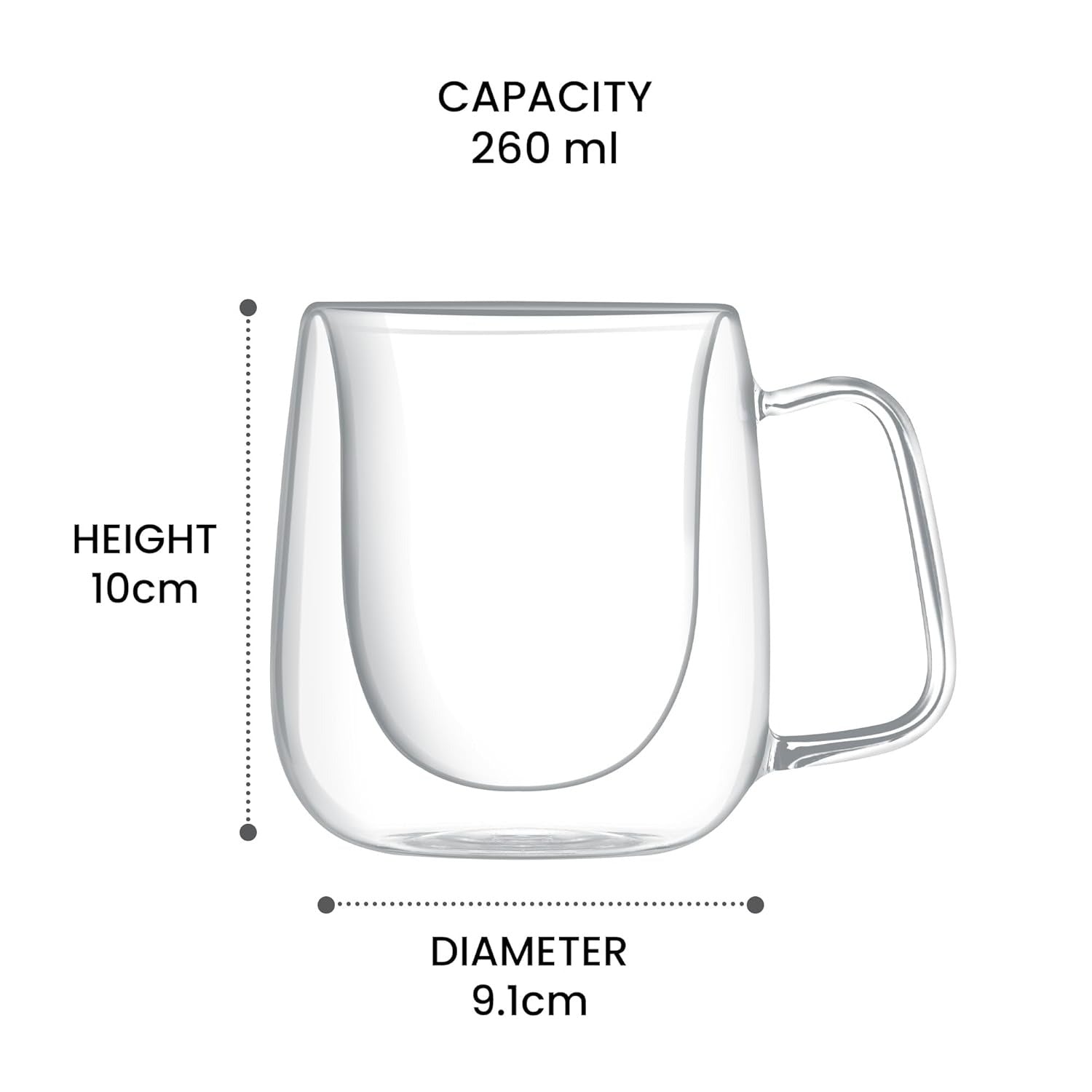 Milton Double Wall Tea Coffee Glass Mug