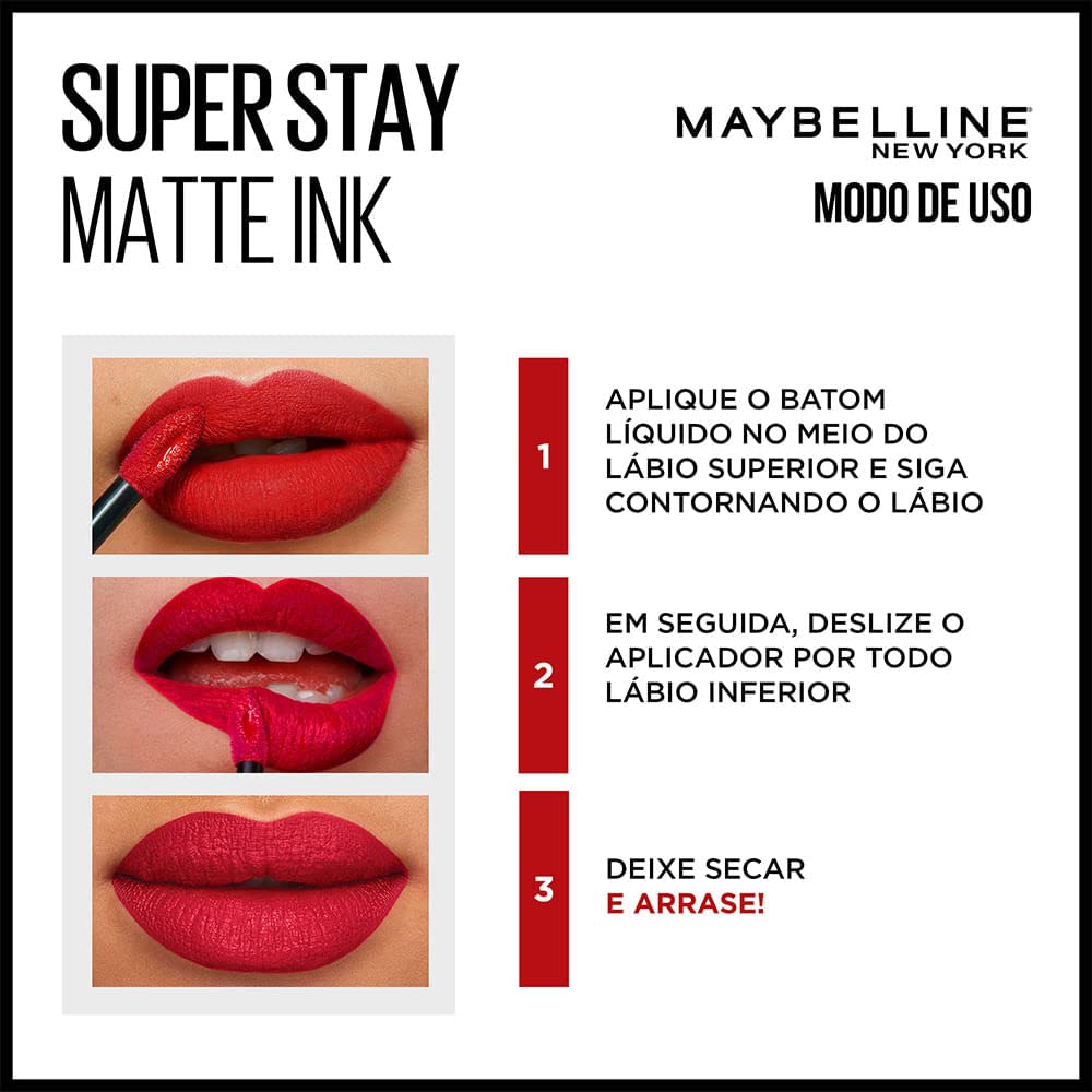 Maybelline New York Superstay Matte Ink Liquid Lipstick, Mover | No budge bold color for 16H | Transferproof, Waterproof, Foodproof | Brown skin friendly