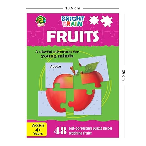 The Book Tree Bright Brain Fruits 48 Piece Jigsaw Puzzle for Preschoolers Educational Toy for Learning