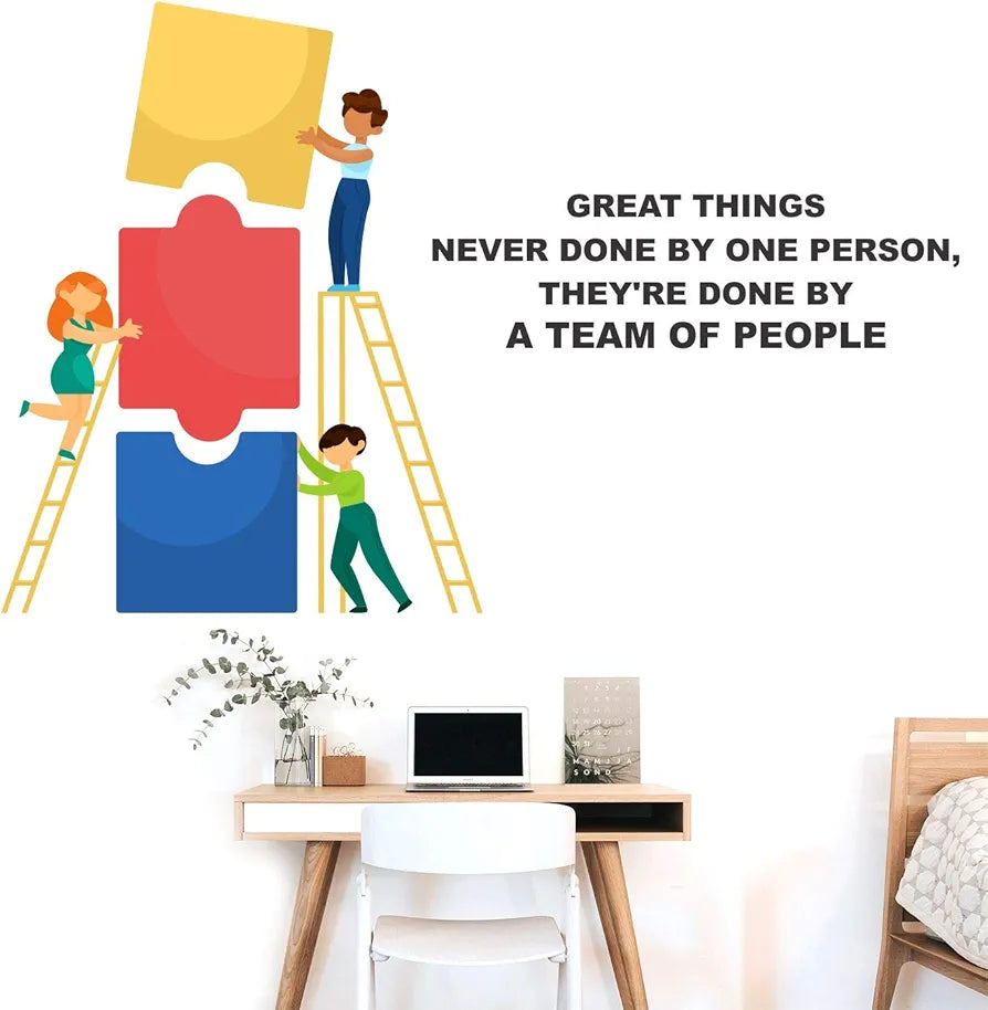 StickMe Team Work - Office - Inspirational - Motivational - Quotes Wall Sticker -SM751 -Self-Adhesive
