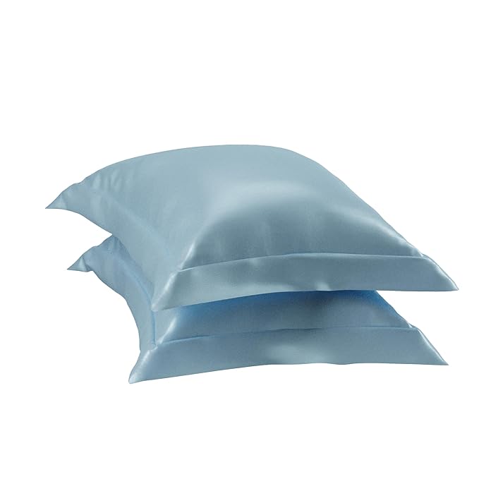 Stoa Paris Pillow Covers, Set of 2 Pieces Satin Pillow Covers Colour Dreamy Blue